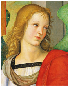 Clicca per ingrandire Raffaello, Busto d'angelo (dalla Pala Baronci), olio su tavola, 1500-1501. Brescia, Pinacoteca Tosio Martinengo